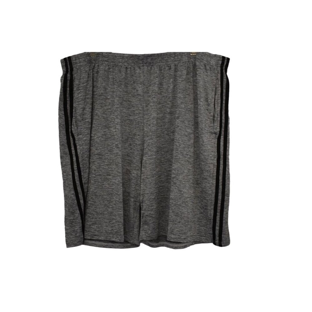 Men's Real Essentials Gray Basketball Shorts Black Strip Pockets Size 3XL